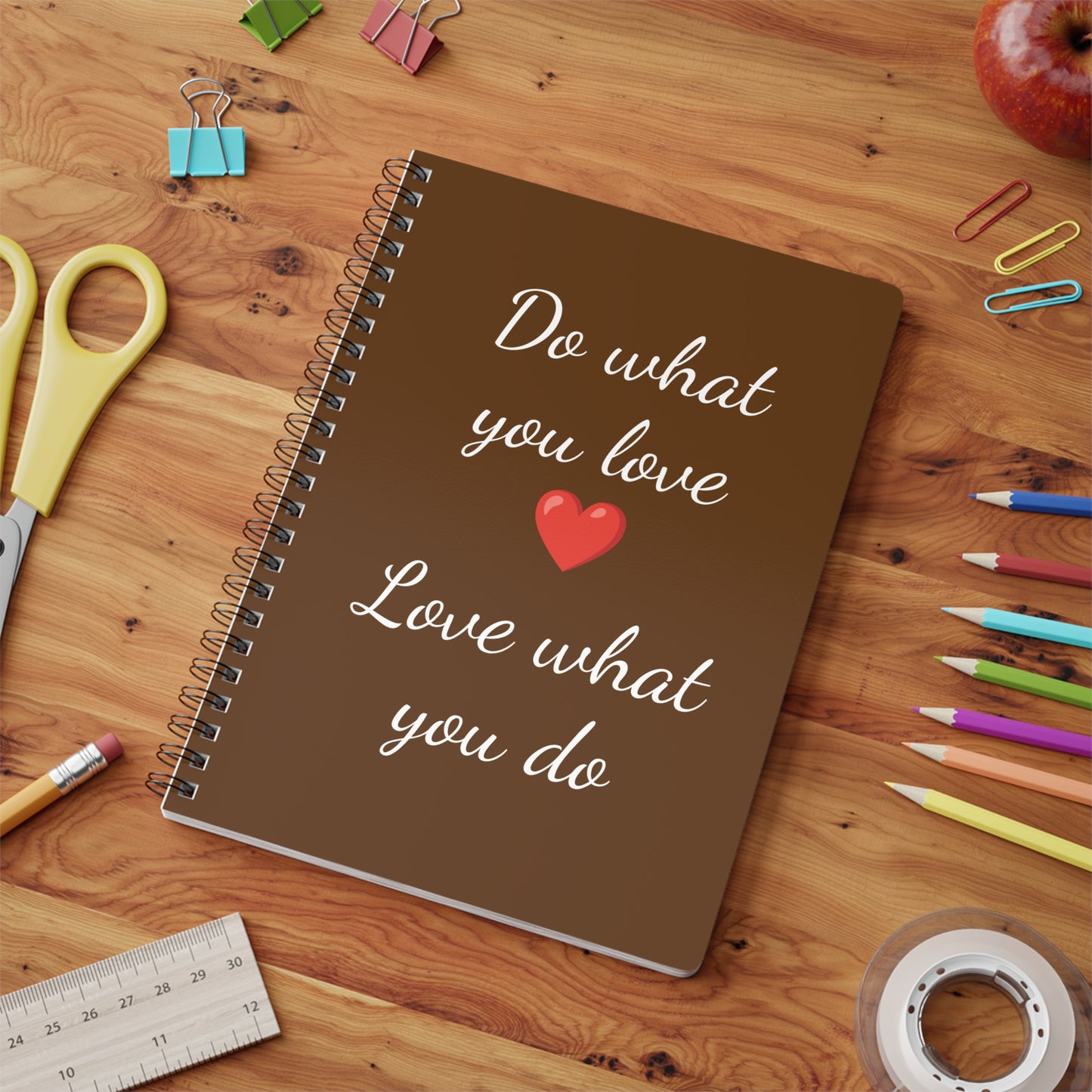 Do What You Love” Motivational Notebook – A5 Wirobound, Softcover Journal for Inspiration, Writing, and Creativity