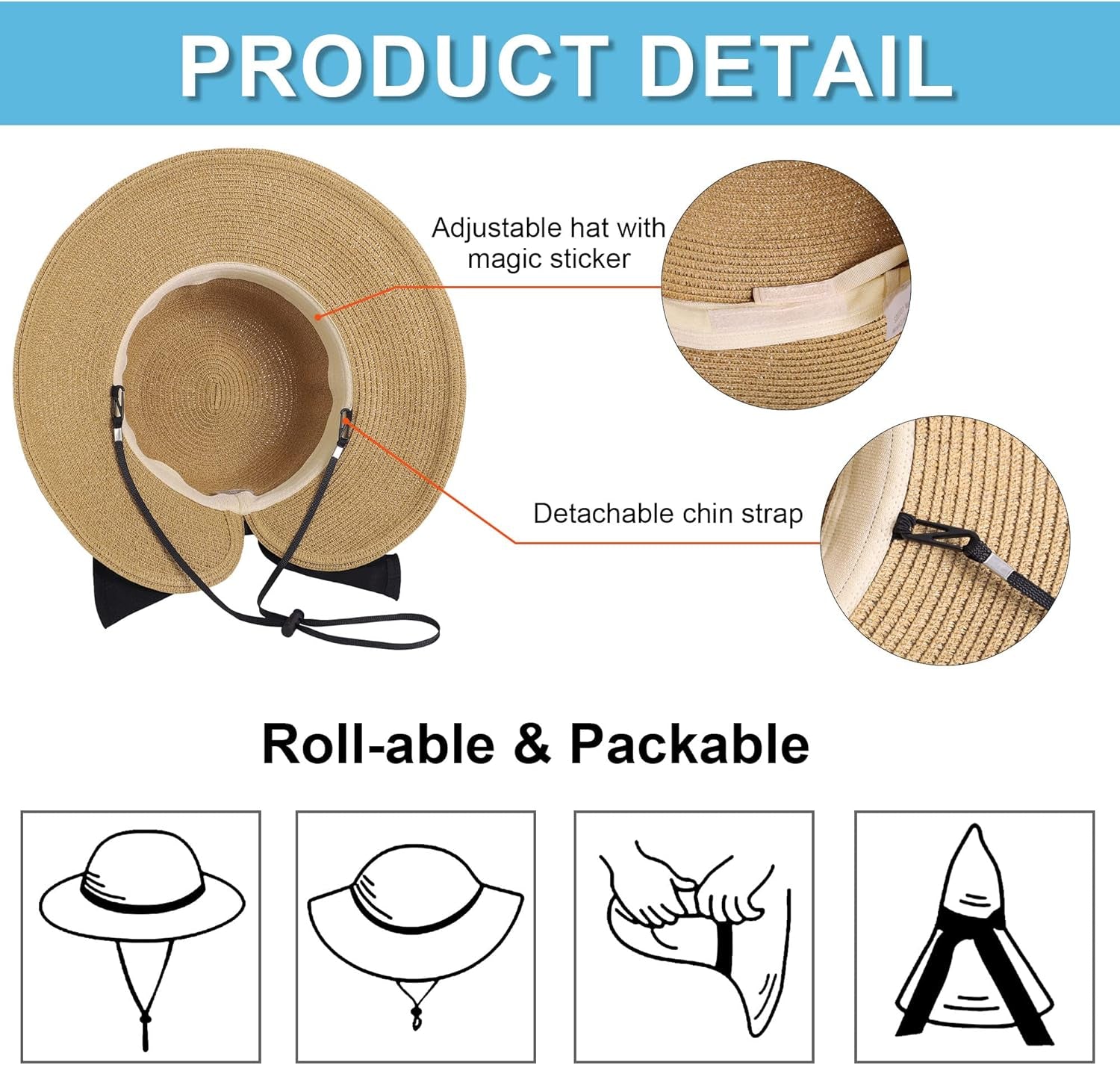 Sun Hats for Women UPF 50+ Women'S Lightweight Foldable/Packable Beach Sun Hat
