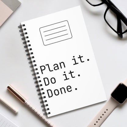 Plan It. Do It. Done.™ Task Notebook – A5 Spiral Planner for Work & Study