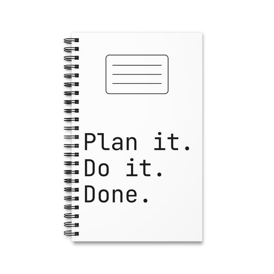 Plan It. Do It. Done.™ Task Notebook – A5 Spiral Planner for Work & Study