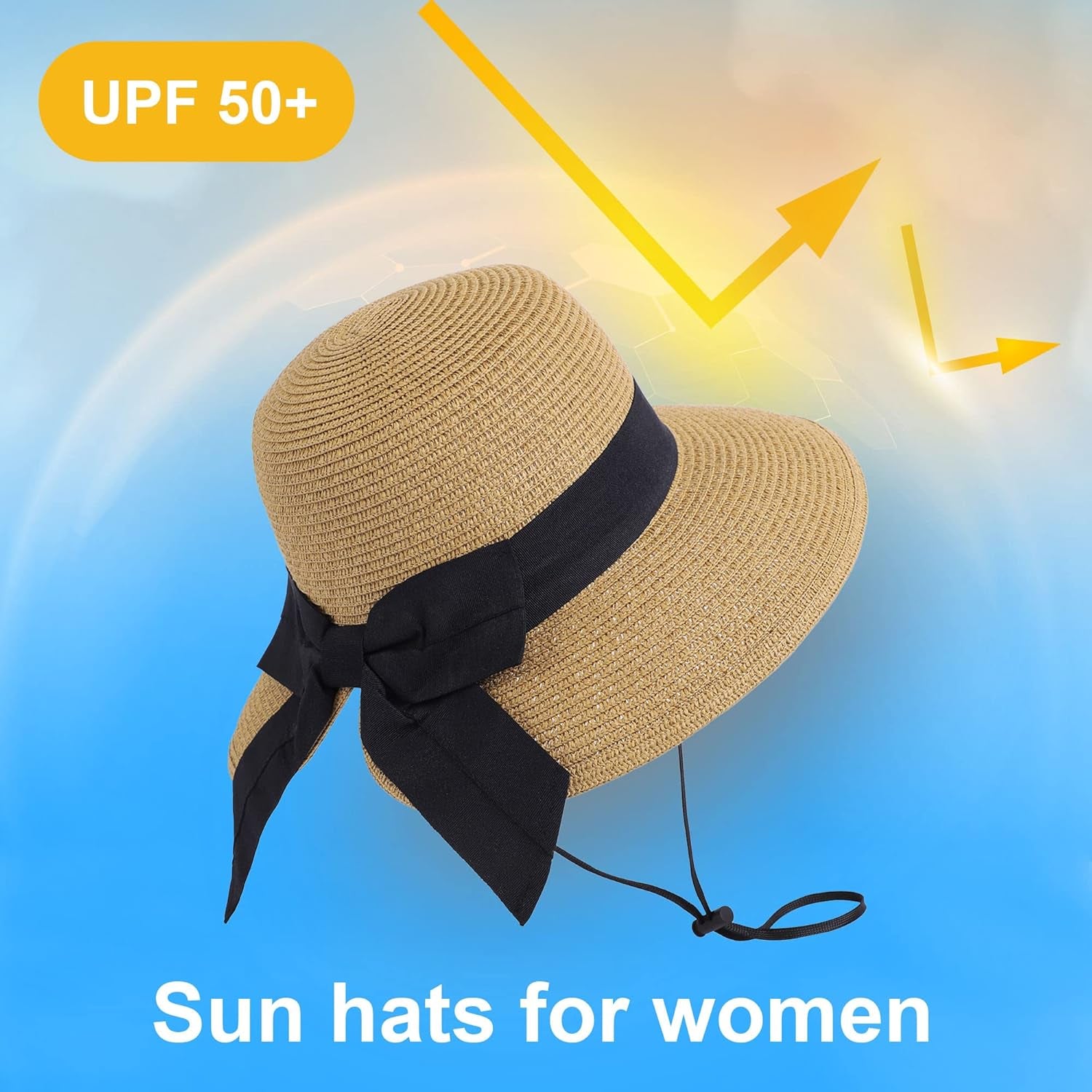 Sun Hats for Women UPF 50+ Women'S Lightweight Foldable/Packable Beach Sun Hat