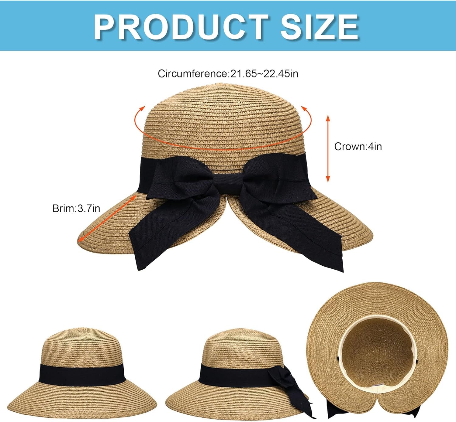 Sun Hats for Women UPF 50+ Women'S Lightweight Foldable/Packable Beach Sun Hat