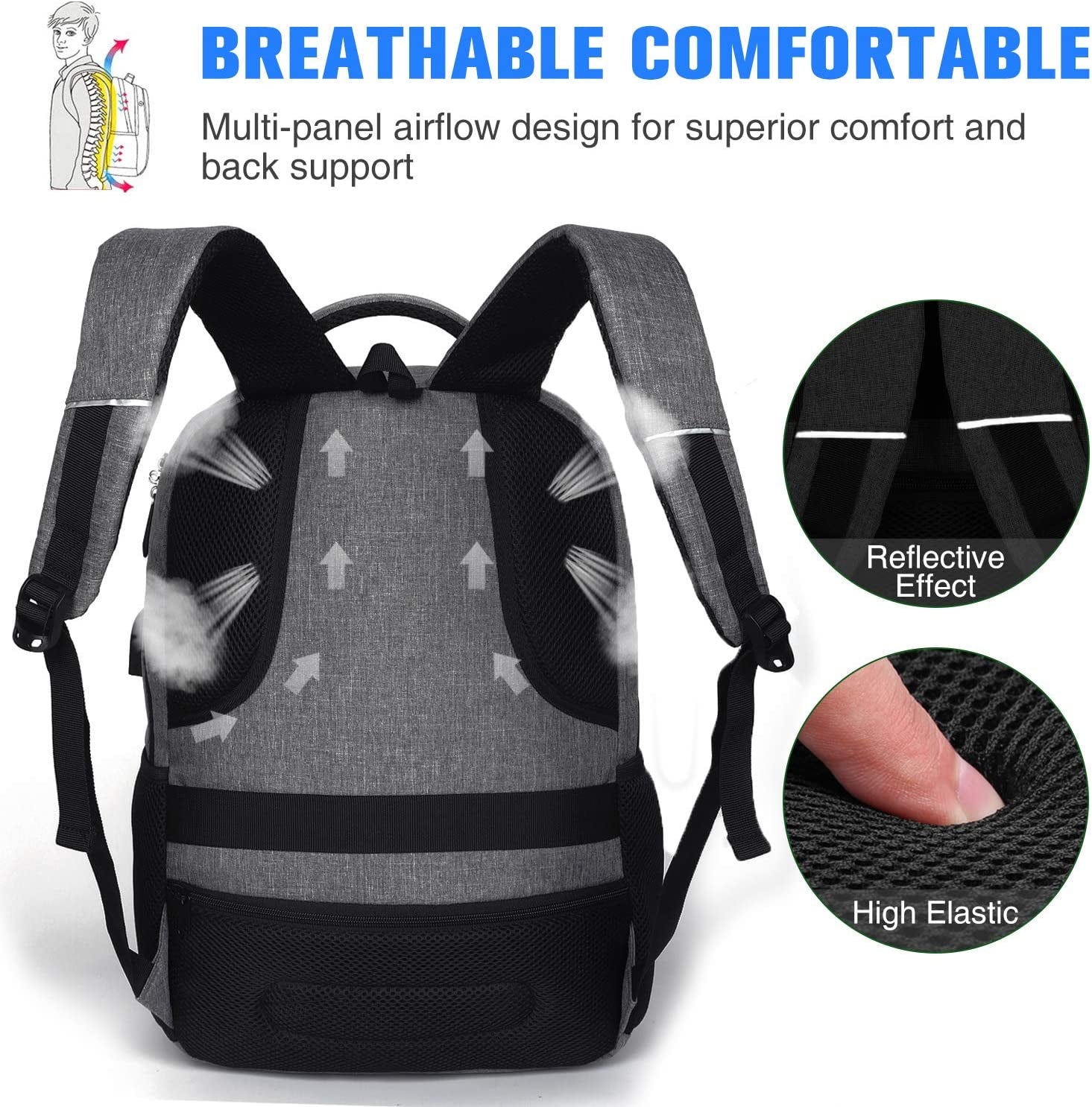 Travel Backpack for Men and Women,17.3 Inch School Backpack for Teens,Laptop Backpack with USB Charging Port for Business College Trip